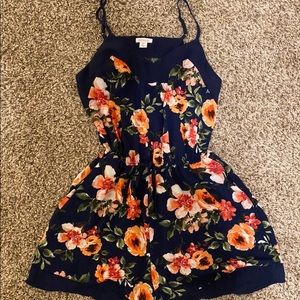 Navy Floral Romper